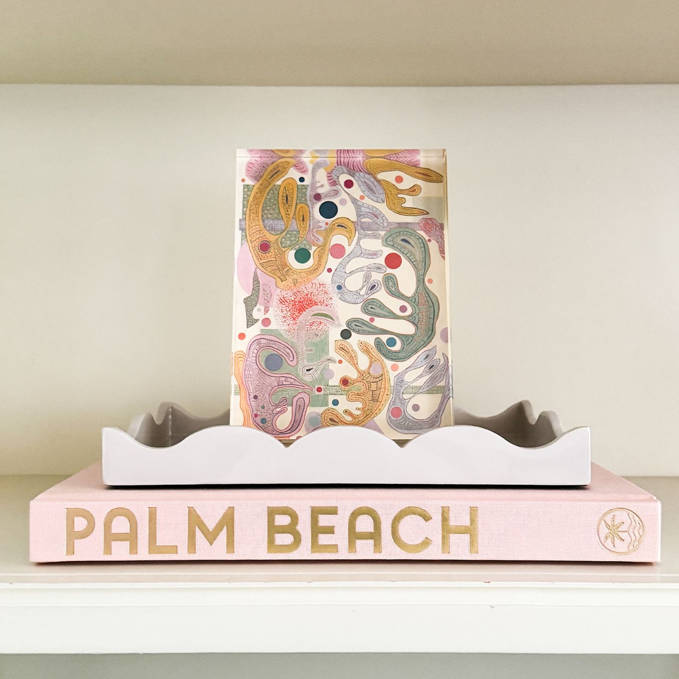 Scalloped Book Topper Tray - Mushroom