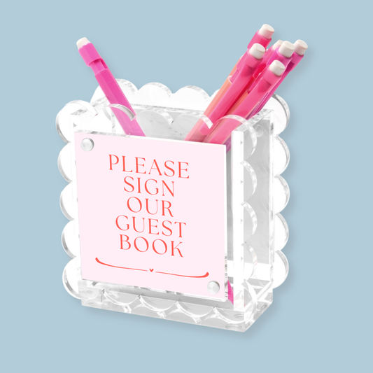 Clear Acrylic Scallop Pen Holder