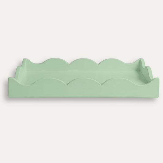 Scalloped Book Topper Tray - Mint Green