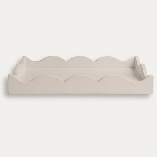 Scalloped Book Topper Tray - Mushroom