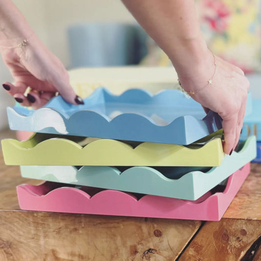 Scalloped Book Topper Tray - Rose