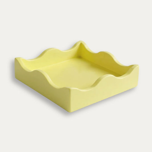 Scalloped Trinket Tray - Citron