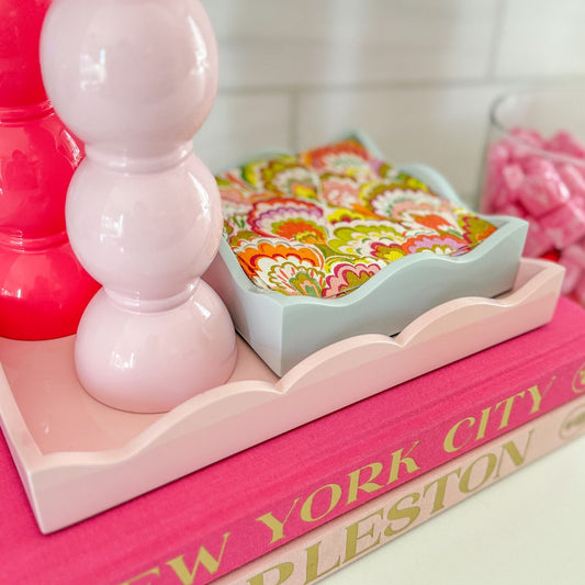Lacquered Scalloped Napkin Tray